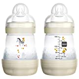 MAM Easy Start Anti-Colic Bottle 5oz (2 count), MAM Baby Bottle with Slow Flow Nipple, Breastfed Baby Feeding Essentials, Unisex